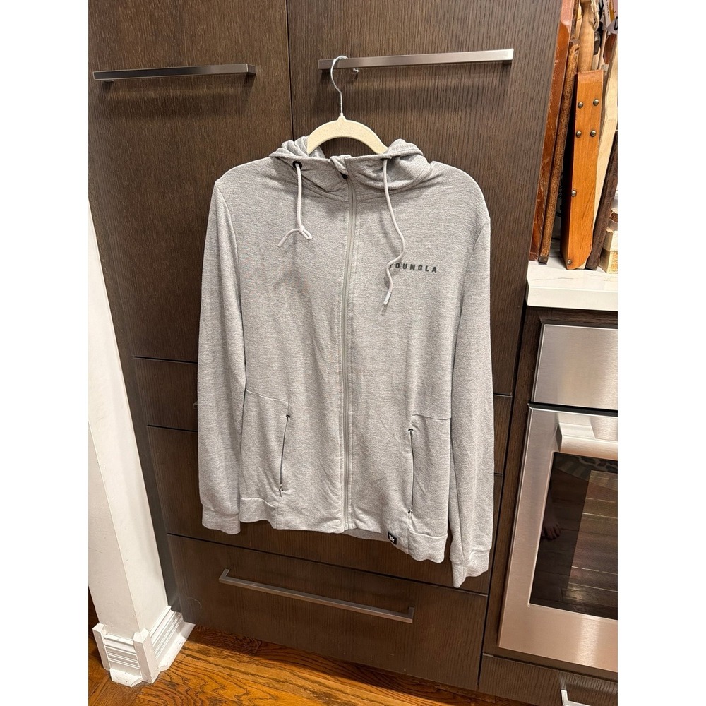 YoungLA Men's Full Zip Light Hoodie in gray medium‎
